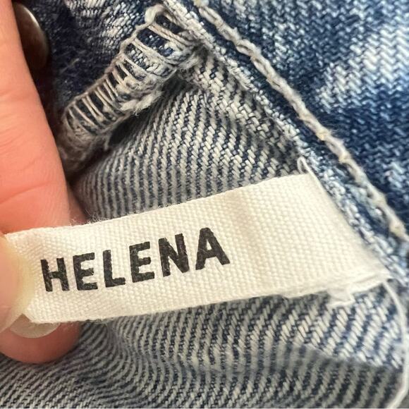 GRLFRND Helena High Rise Chew Hem Straight Leg Jeans in Hold On sz 29 Light Blue - Picture 12 of 13